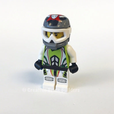 LEGO Minifigure-Team X-treme Daredevil 1 (REX-treme) - Dirtbike Helmet-World Racers-WR001-Creative Brick Builders